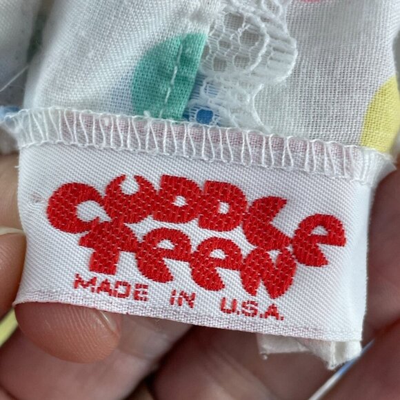 Vintage Cuddle Teen Girls Ruffled Polka Dot Dress Size 5 With Lace 5397 - Picture 3 of 10